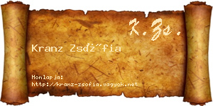 Kranz Zsófia névjegykártya